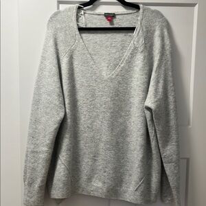 Gray V-Neck Women's Sweater